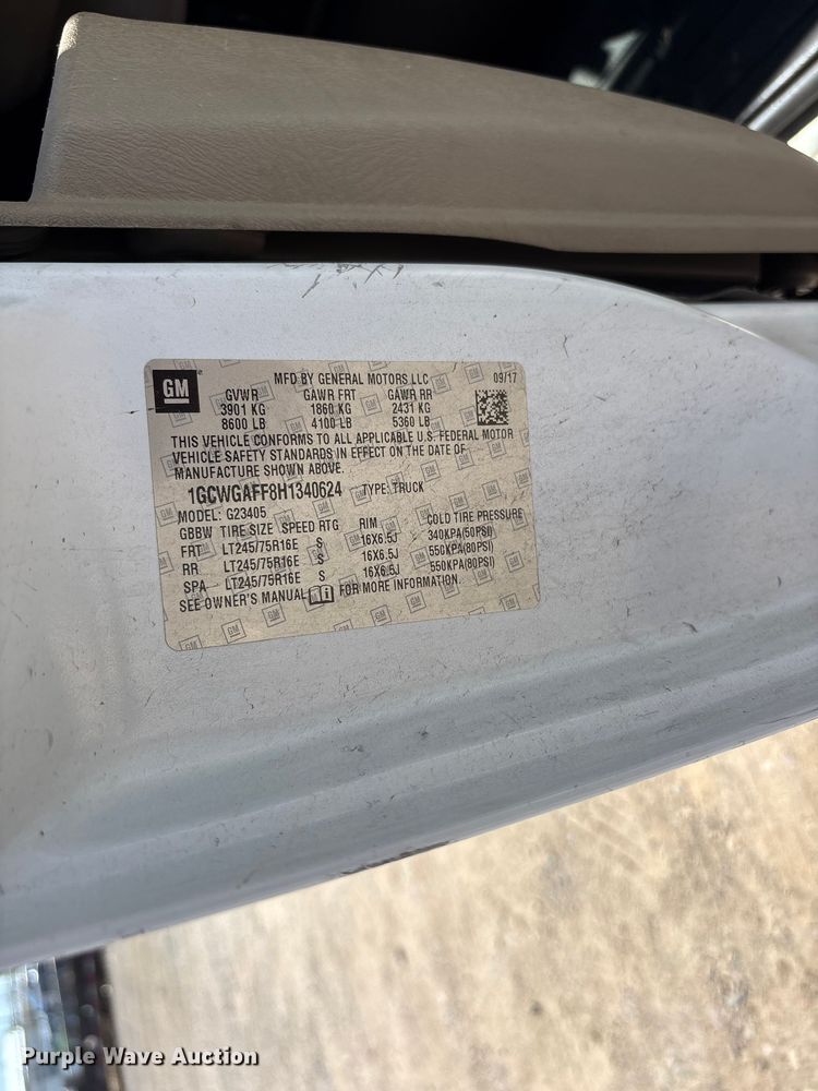 image for item EL2563 2017 Chevrolet Express 2500 van