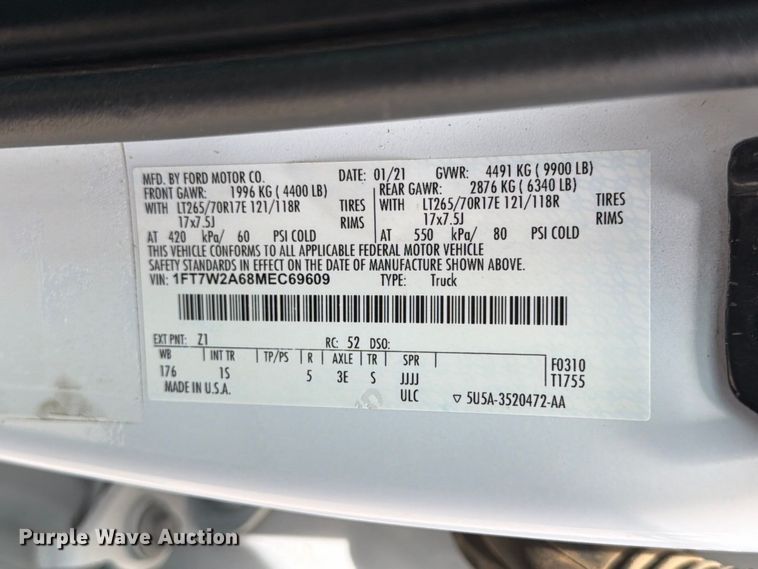 image for item EP7682 2021 Ford F250 Crew Cab pickup truck