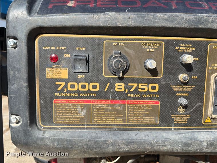 image for item EP7690 Predator 8750 generator