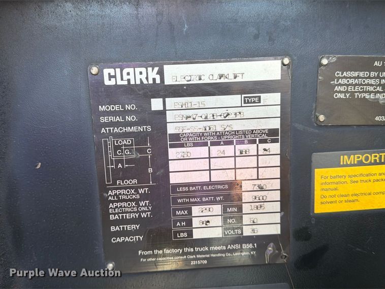 image for item EP7694 Clark ESM11–15 Type E order picker
