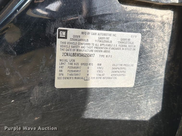 image for item EP7697 2010 Chevrolet Equinox SUV