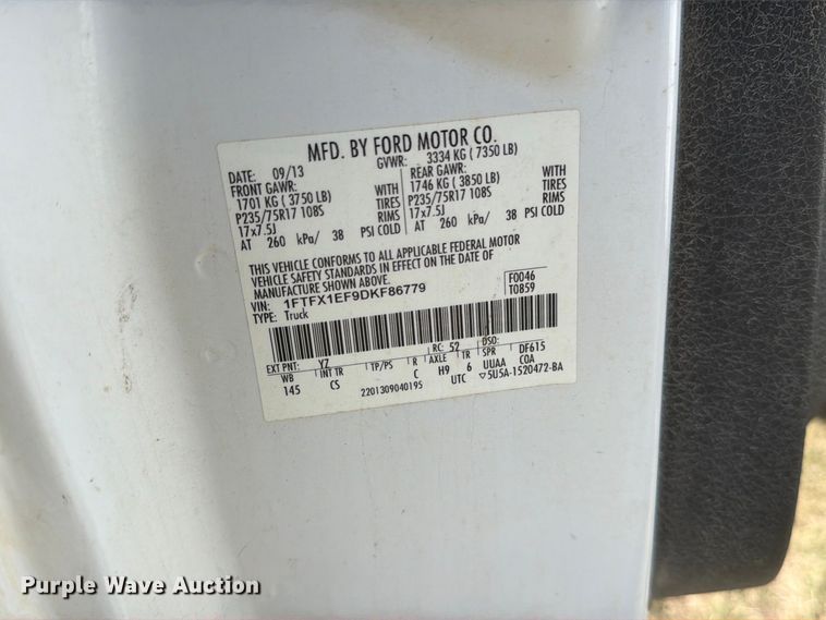 image for item EP7700 2013 Ford F150 Ext. Cab pickup truck
