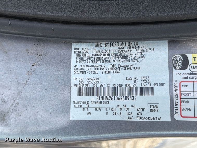 image for item EP7703 2006 Lincoln Zephyr 