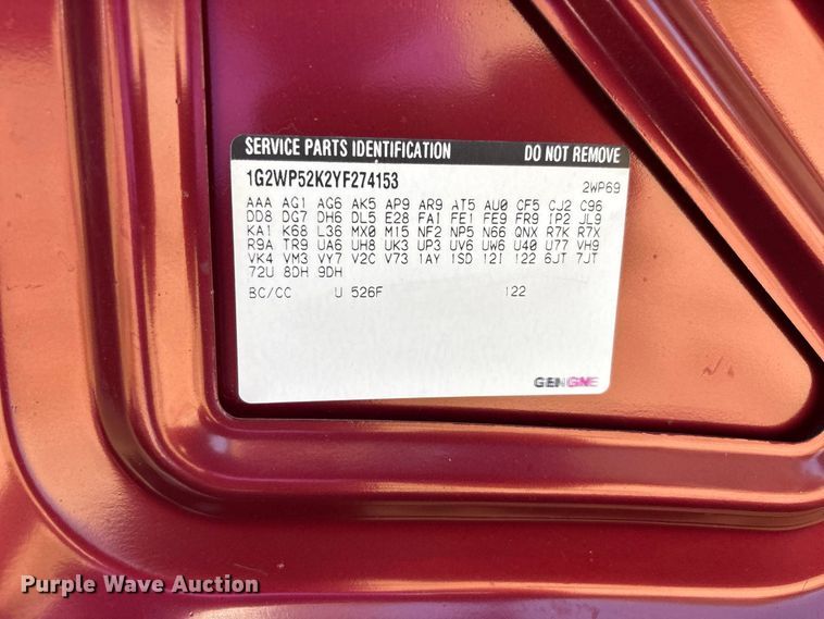 image for item ER3284 2000 Pontiac Grand Prix GT 