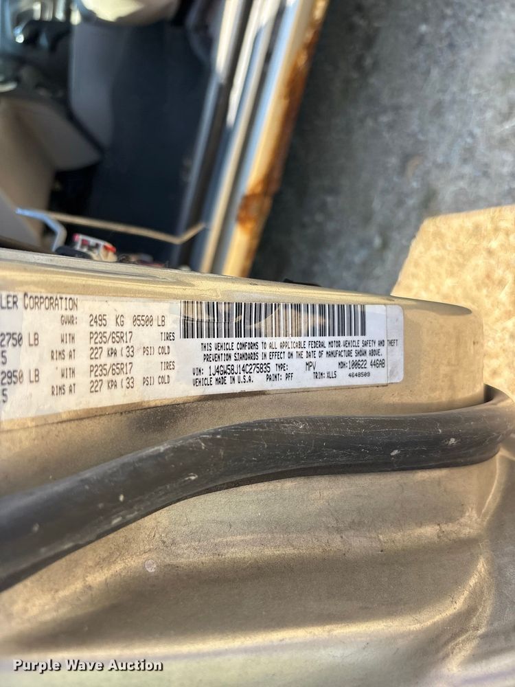 image for item ER3287 2004 Jeep Grand Cherokee Limited SUV