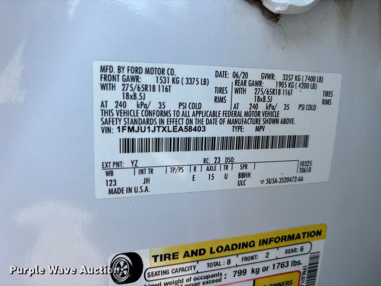 image for item ER3328 2020 Ford Expedition XLT SUV