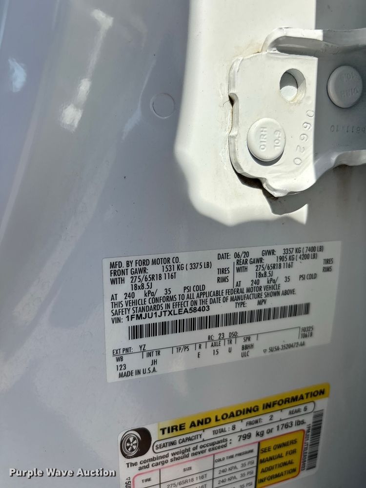 image for item ER3328 2020 Ford Expedition XLT SUV