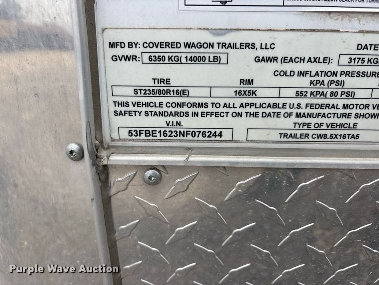 image for item ER3384 2021 Covered Wagon Inc. enclosed cargo trailer