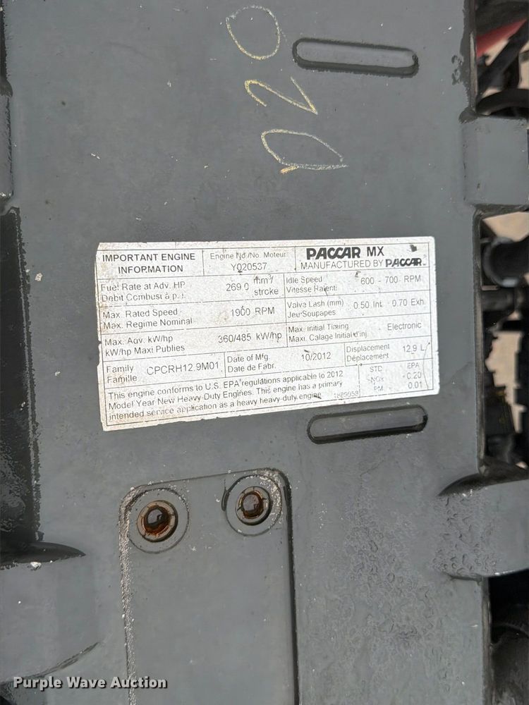 image for item ES1156 2013 Paccar CPCRH12.9M01 engine