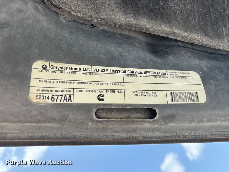 image for item EU0765 2012 Dodge Ram 3500 Crew Cab pickup truck
