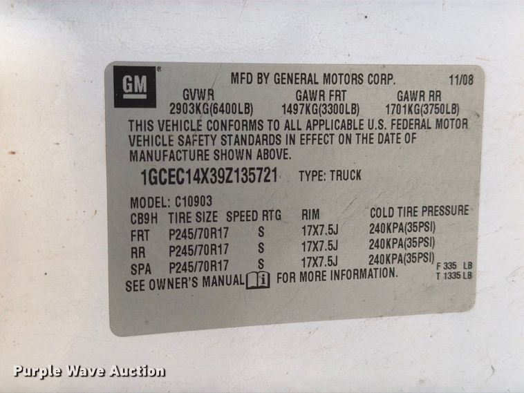 image for item EU0882 2009 Chevrolet Silverado 1500 pickup truck