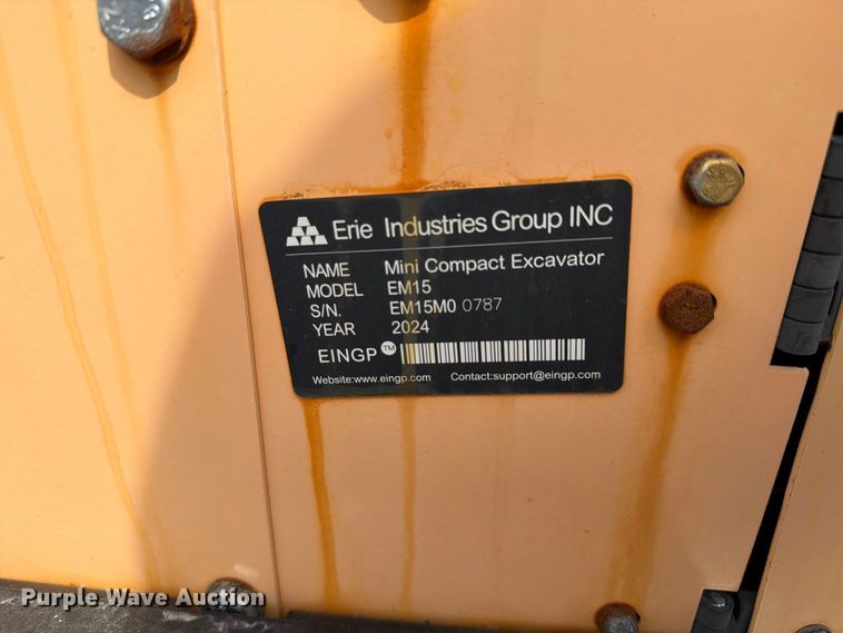 image for item EU1537 2024 Erie Industries EM15 mini excavator