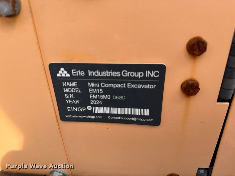 image for item EU1538 2024 Erie Industries EM15 mini excavator