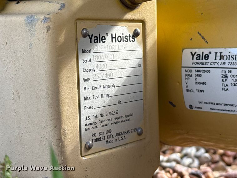 image for item EW4366 Yale KEL2-10RT15S2 overhead crane