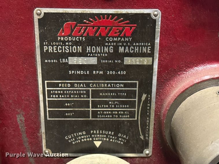 image for item EW4370 Sunnen LBA 550 honing machine