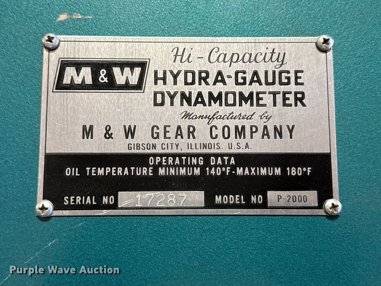 image for item EW4373 M&W P-2000 PTO dynamometer