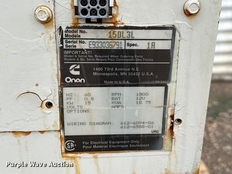 image for item EW4376 (2) Onan generators