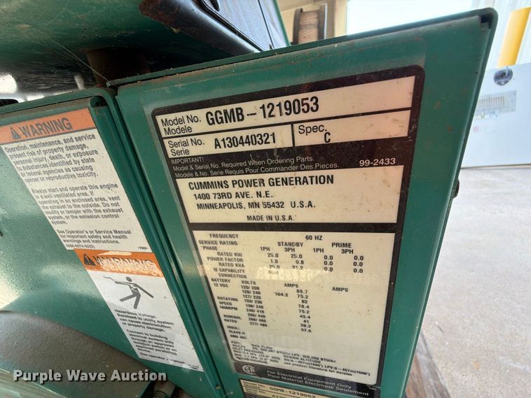 image for item EW8904 Cummins GGMB-1219053 generator
