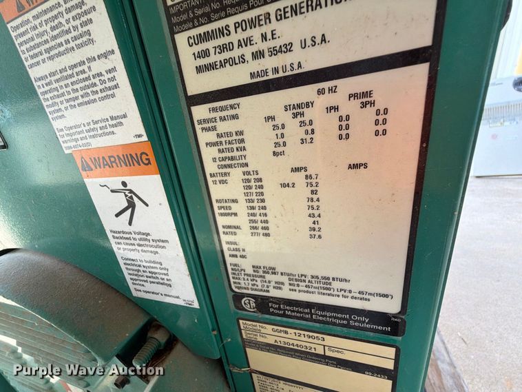 image for item EW8904 Cummins GGMB-1219053 generator