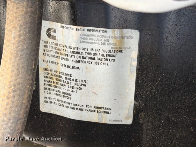 image for item EW8906 Cummins GGMB-1213346 generator