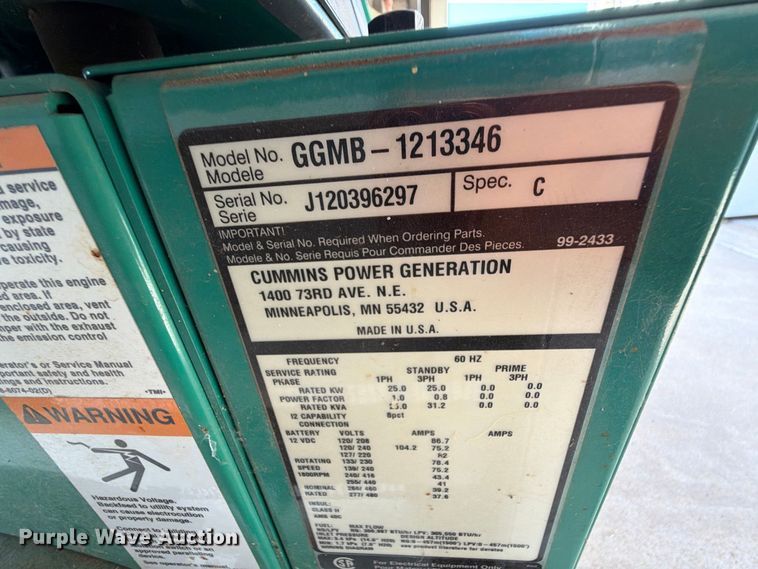 image for item EW8906 Cummins GGMB-1213346 generator