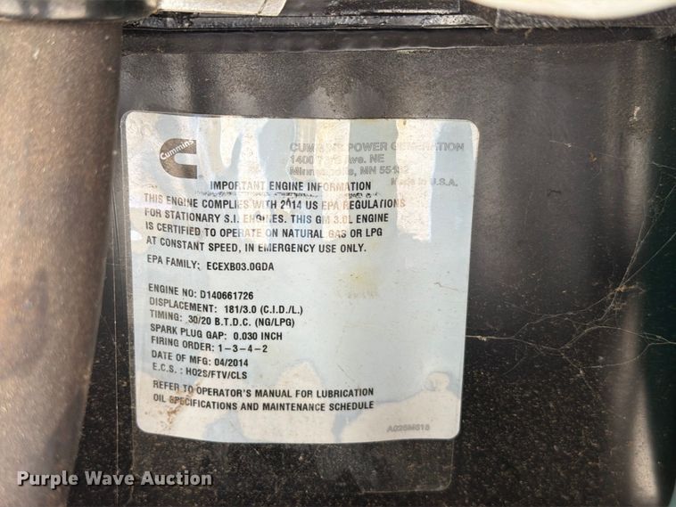 image for item EW8907 Cummins GGMB-1403344 generator
