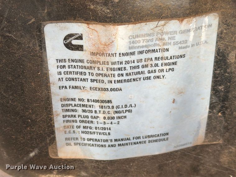 image for item EW8909 Cummins GGMB-1400103 generator