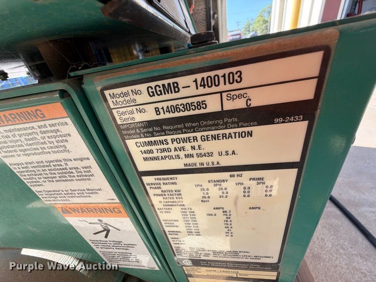 image for item EW8909 Cummins GGMB-1400103 generator