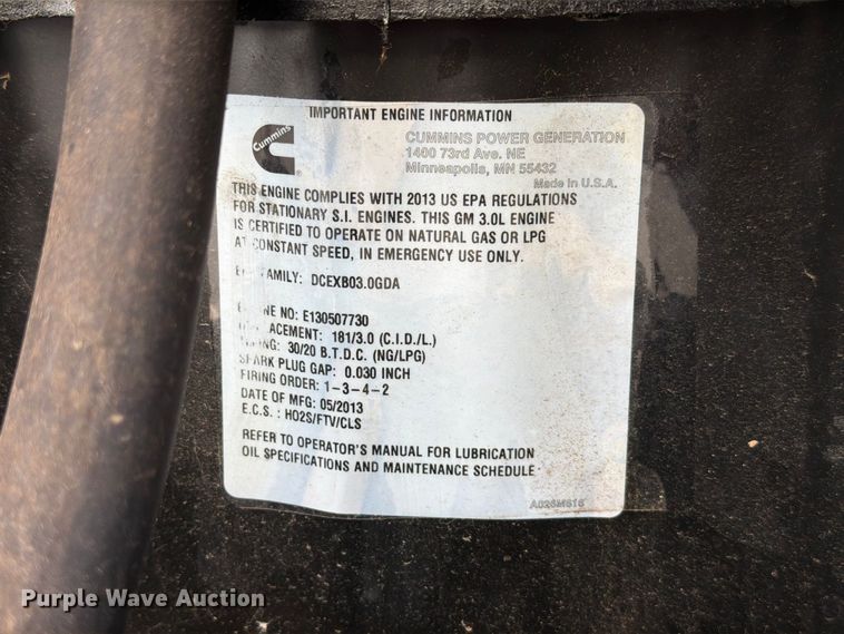 image for item EW8911 Cummins GGMB-1328084 generator