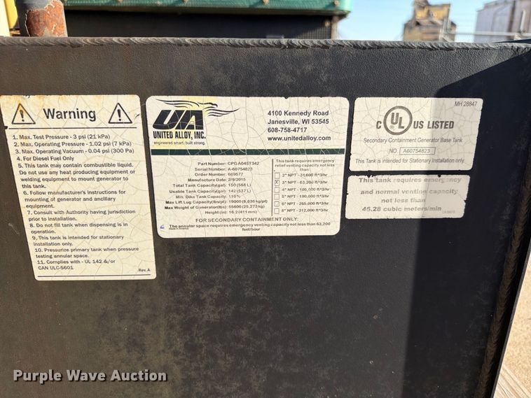 image for item EW8912 Cummins C25 D6 generator