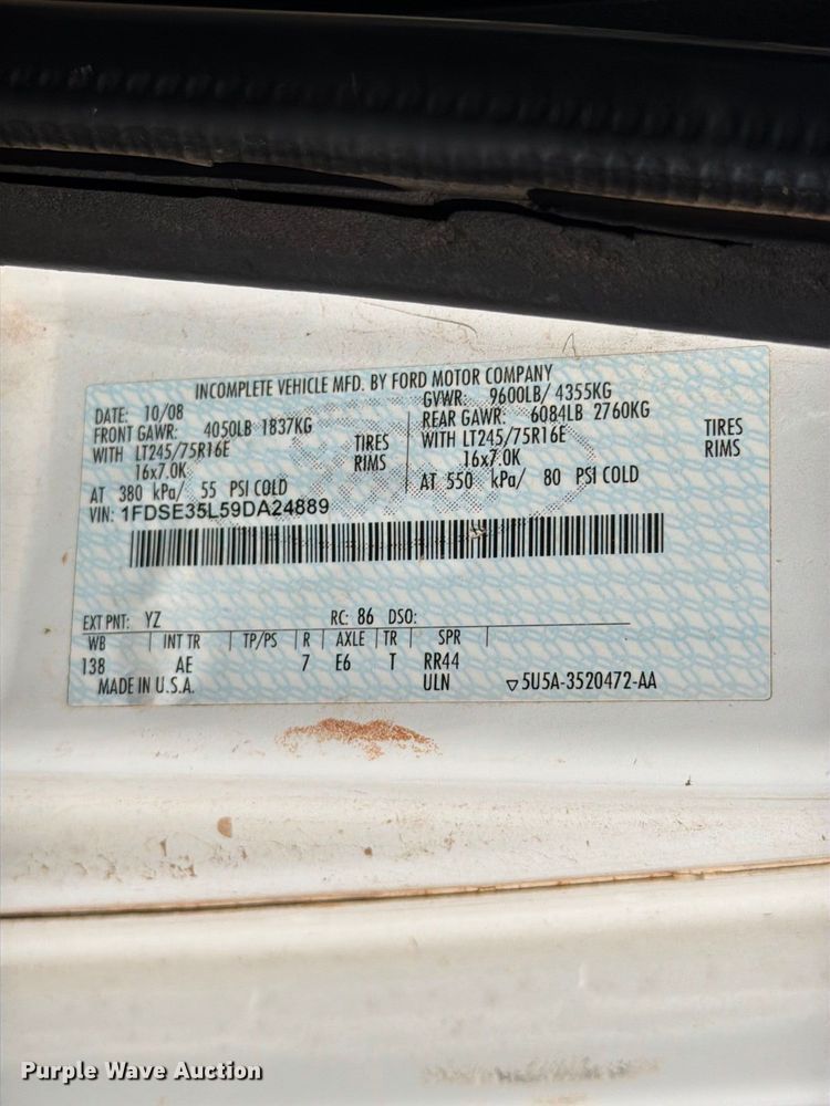 image for item EW8923 2009 Ford Econoline E350 van