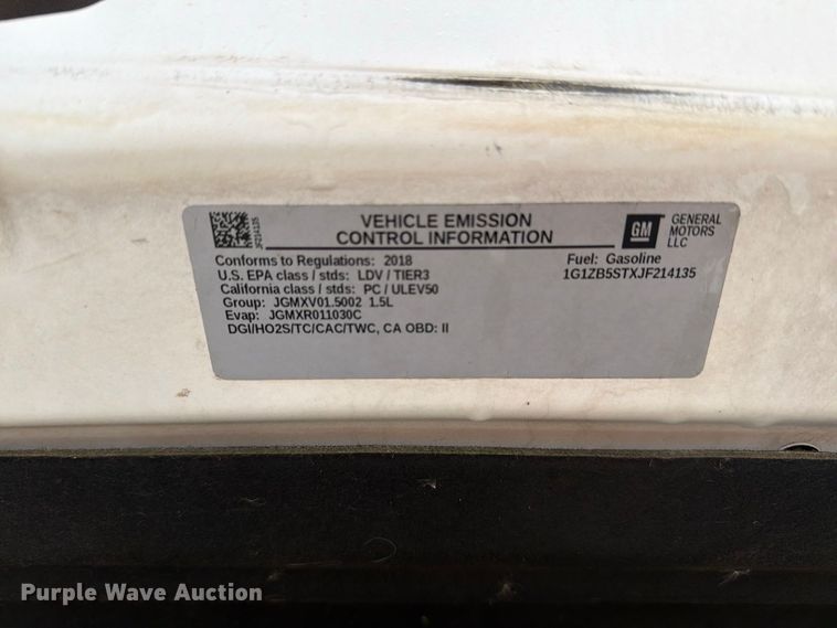 image for item EW8987 2018 Chevrolet Malibu 