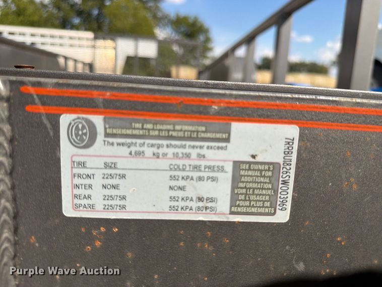 image for item EX0543 2025 Bellwether utility trailer