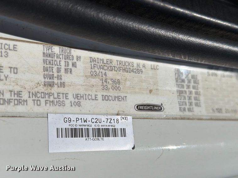 image for item EX1010 2015 Freightliner M2 bucket truck
