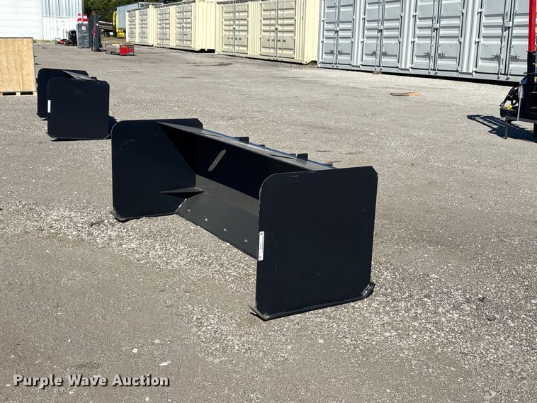 JCT skid steer snow pusher