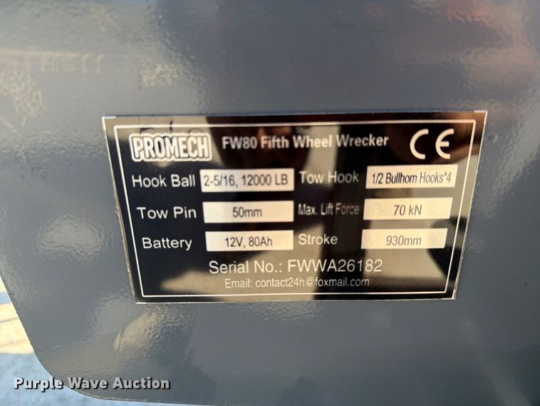 image for item EX4231 Promech FW80  fifth wheel wrecker boom