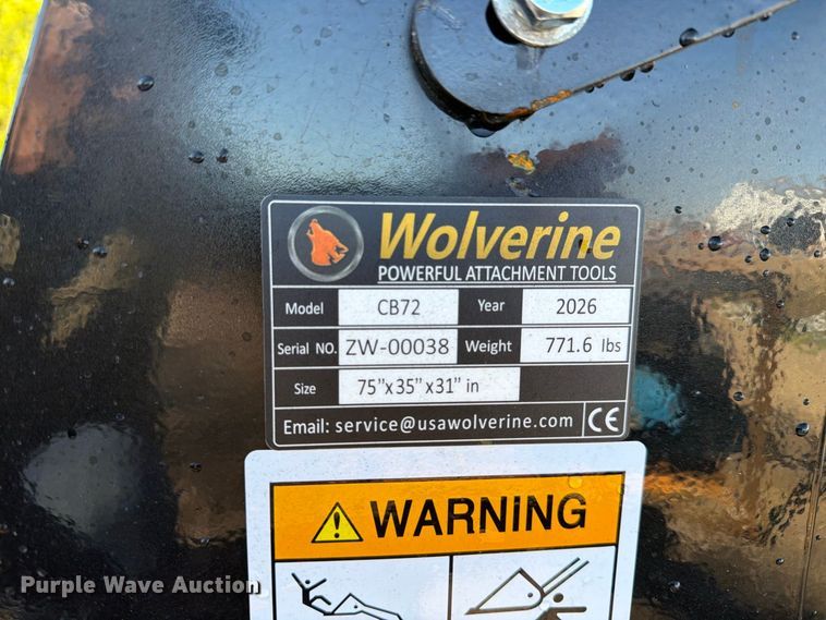 image for item EX4351 2026 Wolverine CB72 skid steer 4-in-1 bucket