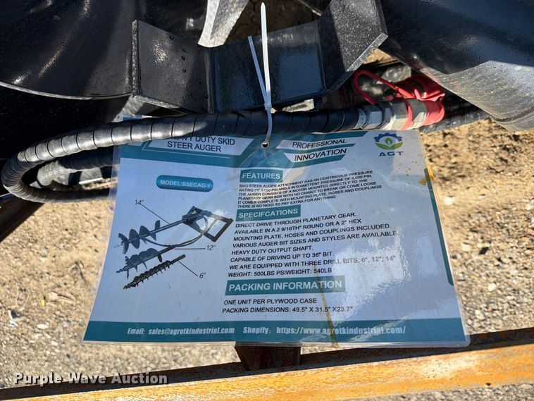 image for item EX4354 2026 Mower King SSECAG-Y skid steer auger