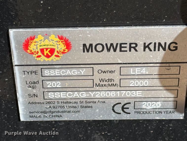 image for item EX4354 2026 Mower King SSECAG-Y skid steer auger