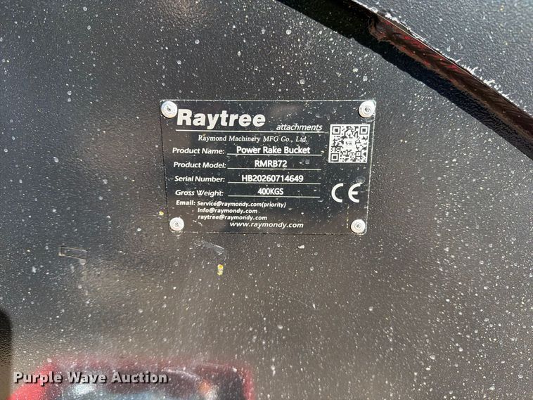 image for item EX4355 Raytree RMRB72 skid steer power rake bucket