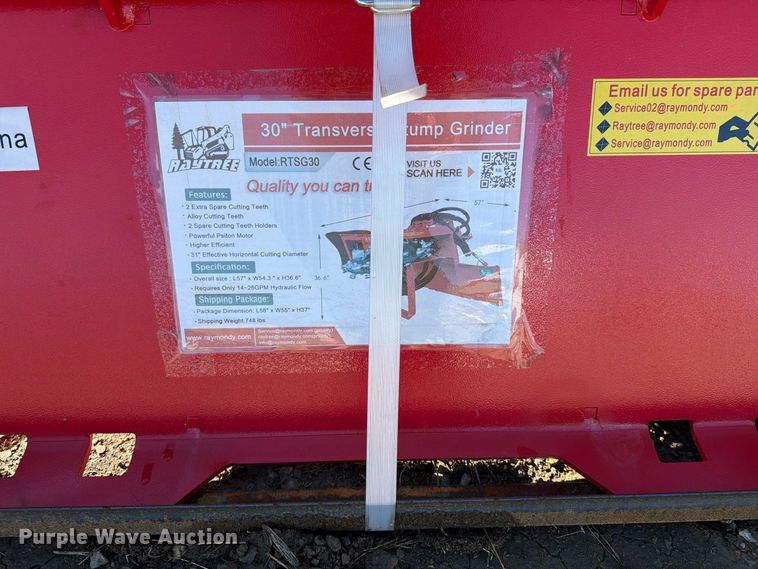 image for item EX4360 Raytree RTSG30 skid steer stump grinder