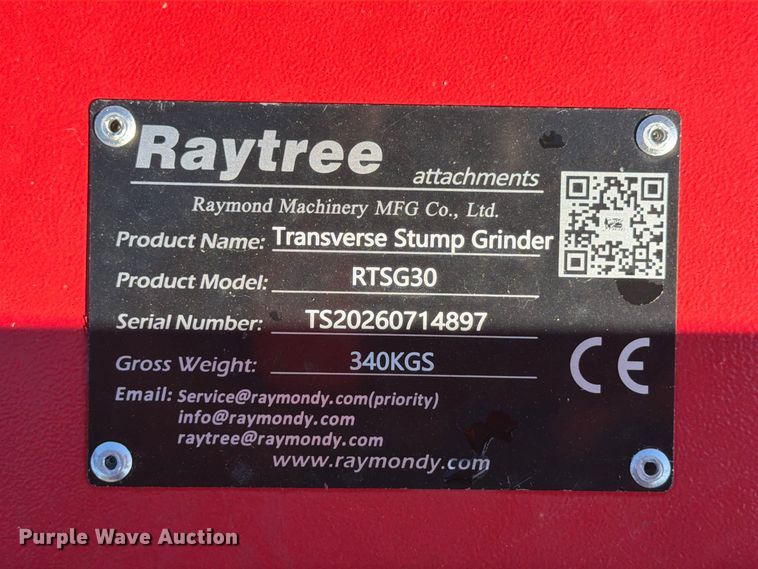 image for item EX4360 Raytree RTSG30 skid steer stump grinder