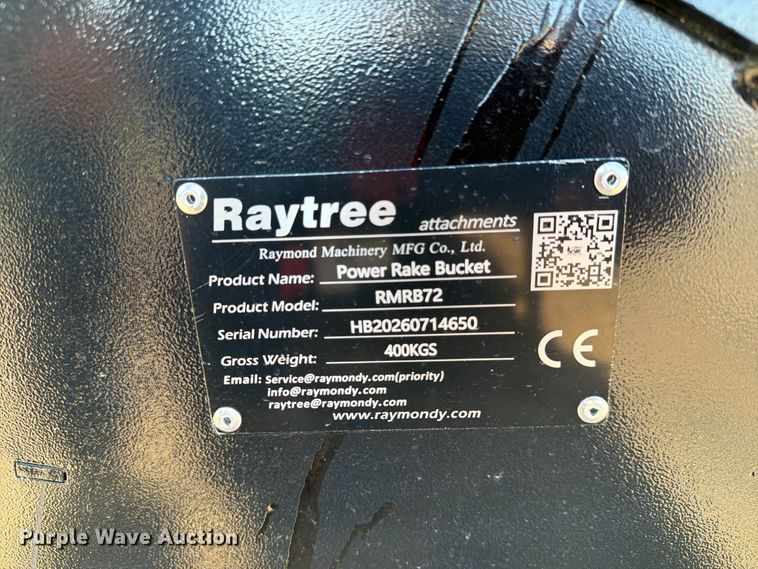 image for item EX4369 Raytree RMRB72 skid steer power rake bucket