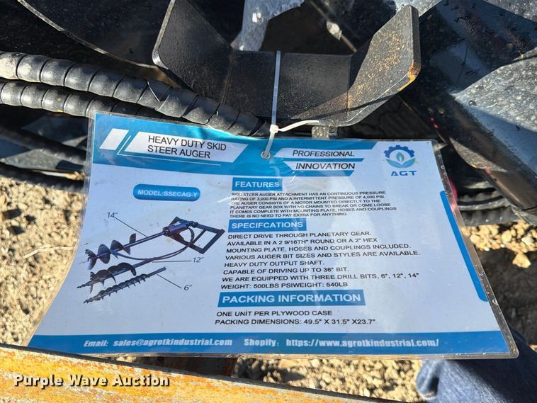 image for item EX4370 2026 Mower King SSECAG-Y skid steer auger