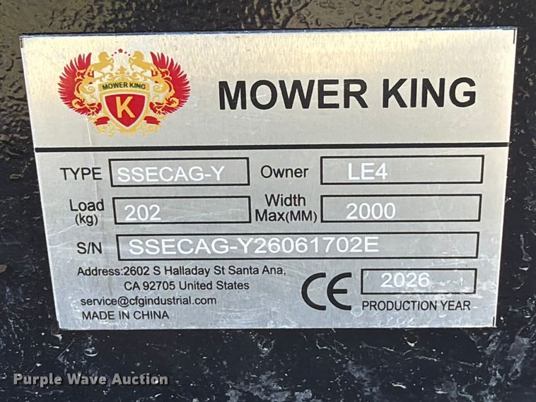 image for item EX4370 2026 Mower King SSECAG-Y skid steer auger