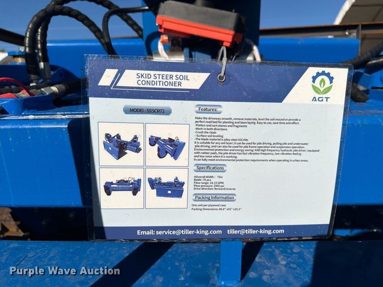 image for item EX4372 AGT SSSCR72 skid steer soil conditioner