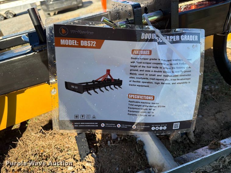 image for item EX4373 2026 Wolverine DBS72 double scraper grader