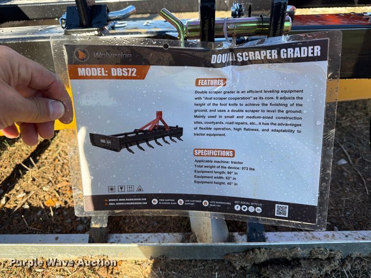 image for item EX4374 2026 Wolverine DBS72 double scraper grader