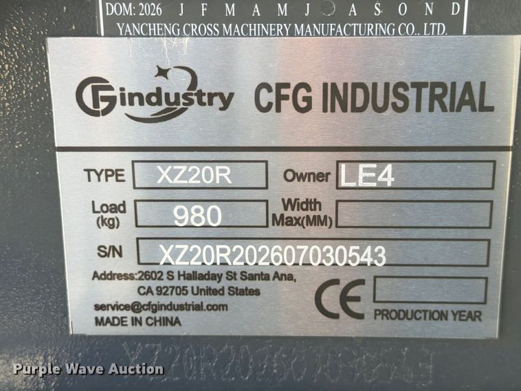 image for item EX4381 CFG Industrial XZ20R mini excavator