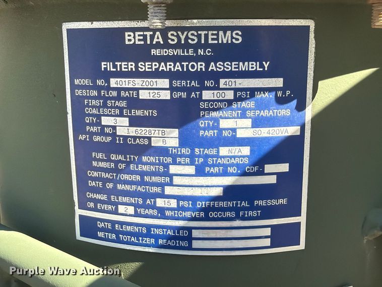 image for item EX4385 Fuel filtration pumping system